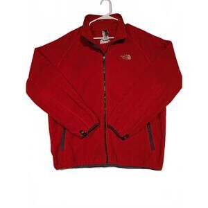 The North Face Denali Red Full Zip Fleece Jacket Outdoor Hiking Warm Mens XL